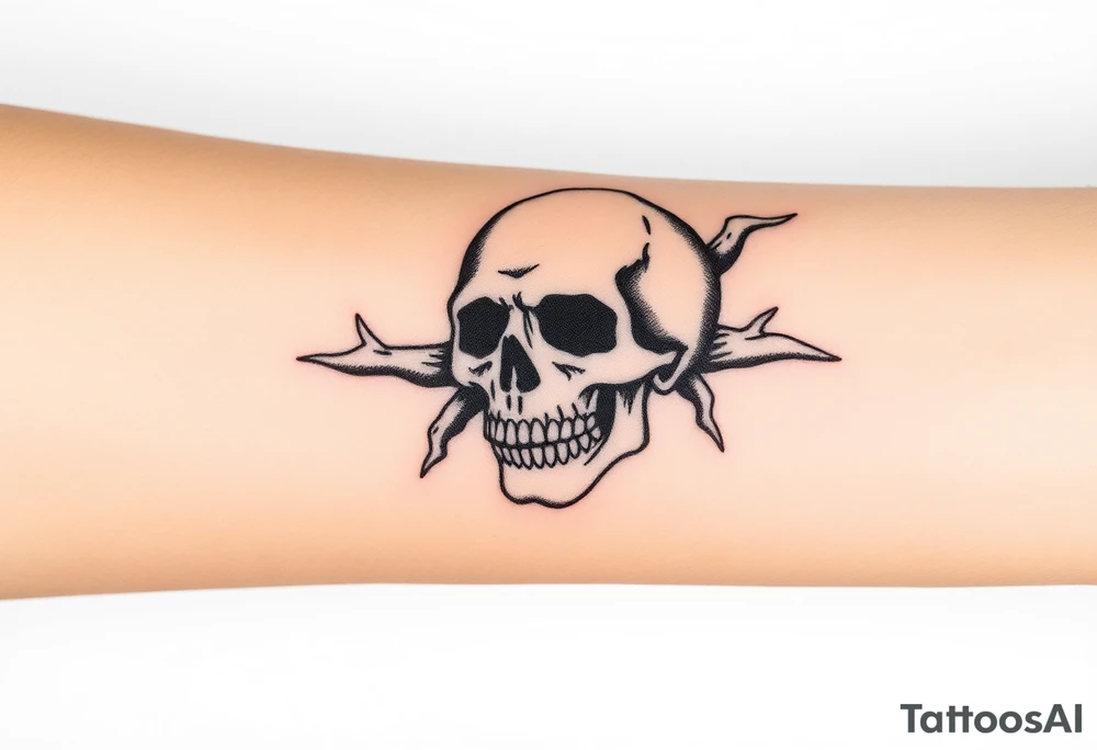 Skull dreaming tattoo idea