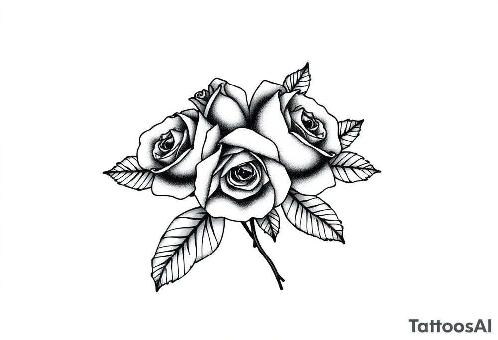 bouquet of roses tattoo idea