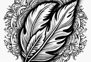 Feather on fire tattoo idea