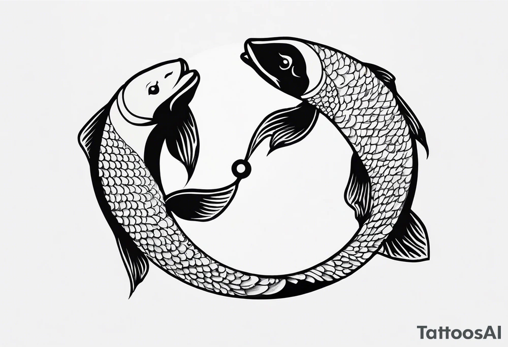 powerful majestic ying Yang symbol made of koi fish tattoo idea