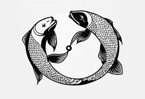 powerful majestic ying Yang symbol made of koi fish tattoo idea