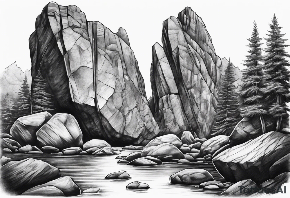 Rocks skip tattoo idea