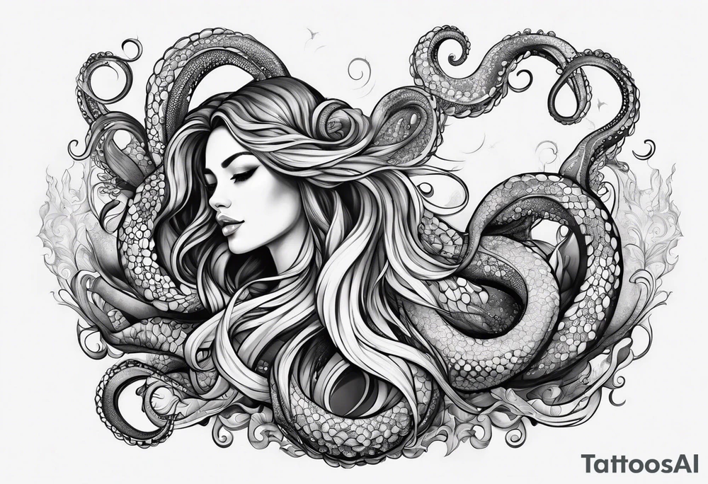 tentacles feminine tattoo idea