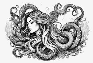 tentacles feminine tattoo idea
