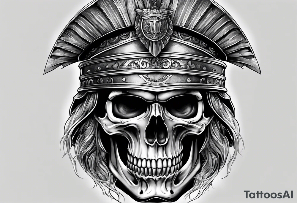 roman soldier skull tattoo idea