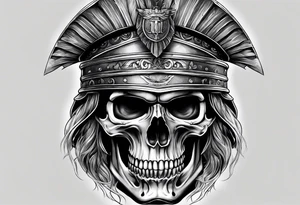 roman soldier skull tattoo idea