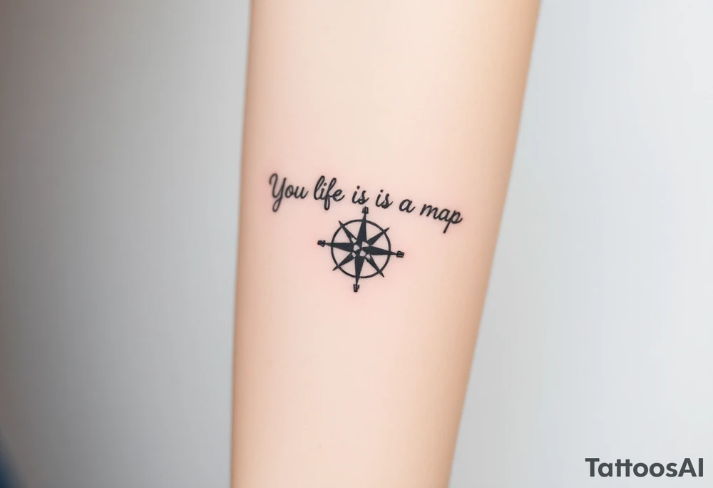 Your life is a map with no compass. With a small compass symbol tattoo idea Your life is a map with no compass. With a small compass symbol tattoo idea