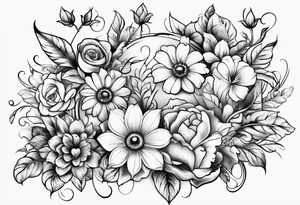 flowers hearts heaven tattoo idea