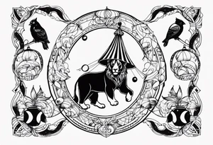 animal in a circus juggling tattoo idea