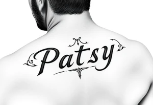 Name patsy under the ear tattoo idea