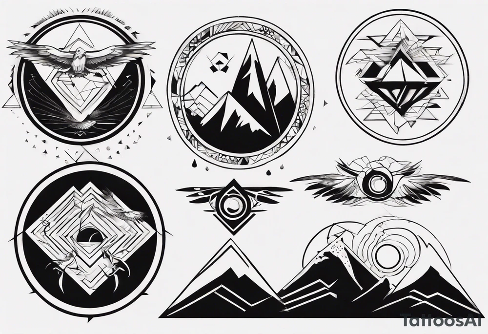 mountains eagles tattoo idea