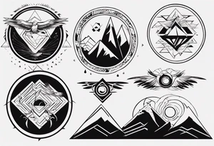 mountains eagles tattoo idea