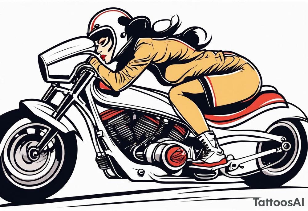 female drag racer tattoo idea