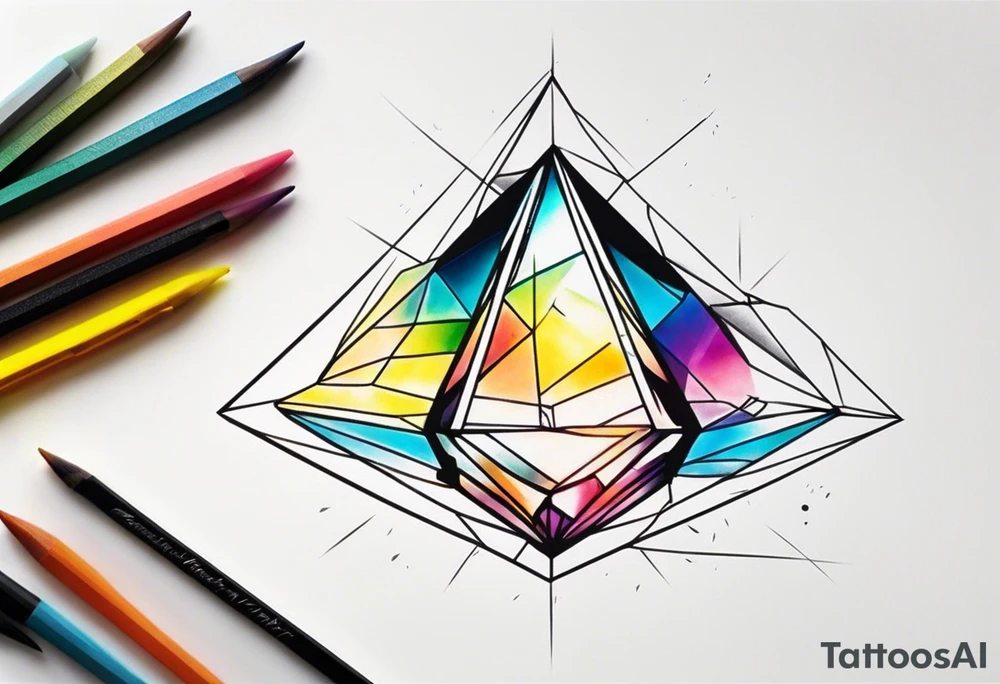 prism glass dispersing a ray of light tattoo idea