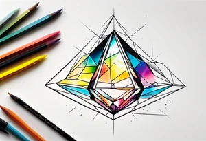 prism glass dispersing a ray of light tattoo idea