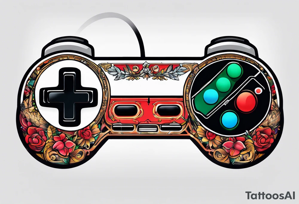 nintendo entertainment system  gamepad tattoo idea