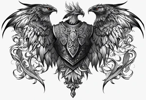 Armor for upper arm and chest tattoo idea