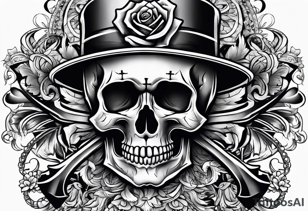 Skull and cross bones tattoo idea
