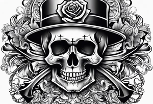 Skull and cross bones tattoo idea
