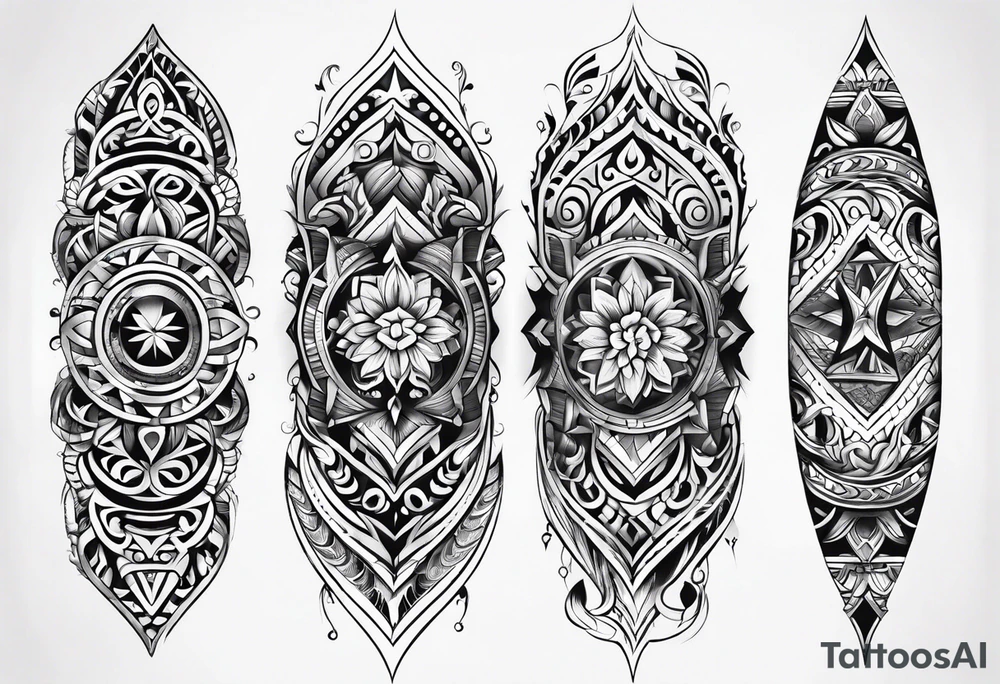 tribal leg sleeve tattoo idea