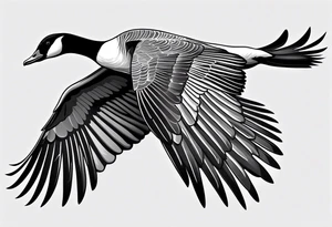 canadian goose shaking wings profile tattoo idea
