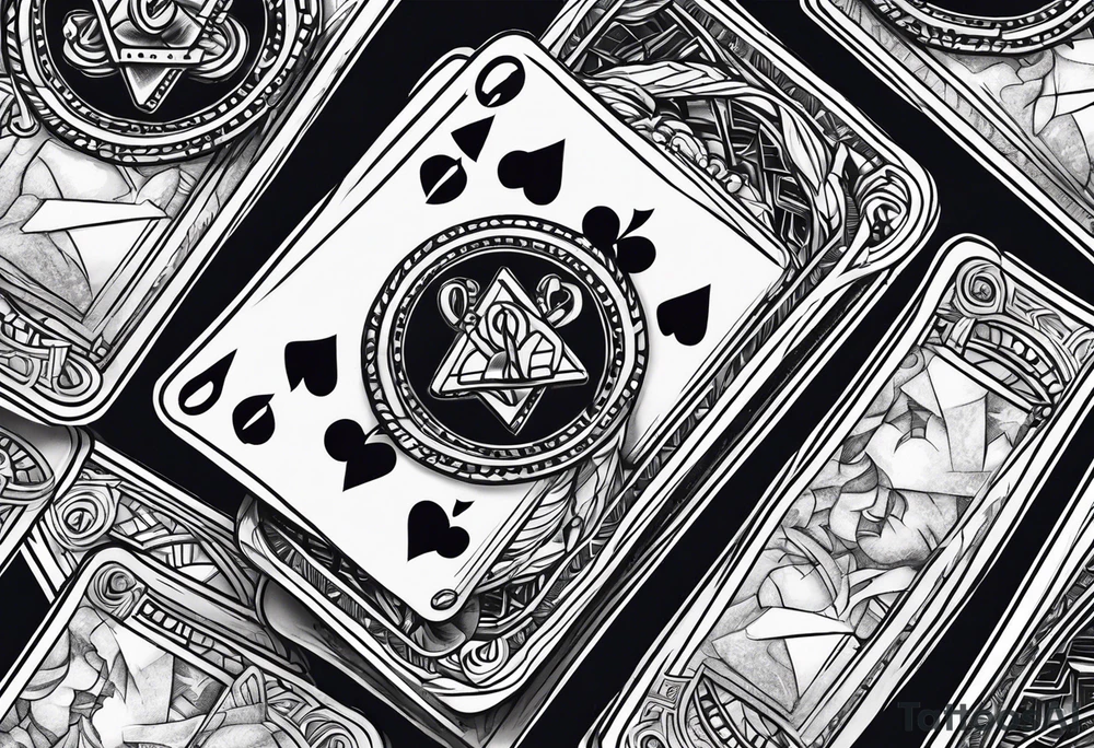 Gamble cards and cash tattoo idea