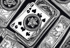 Gamble cards and cash tattoo idea