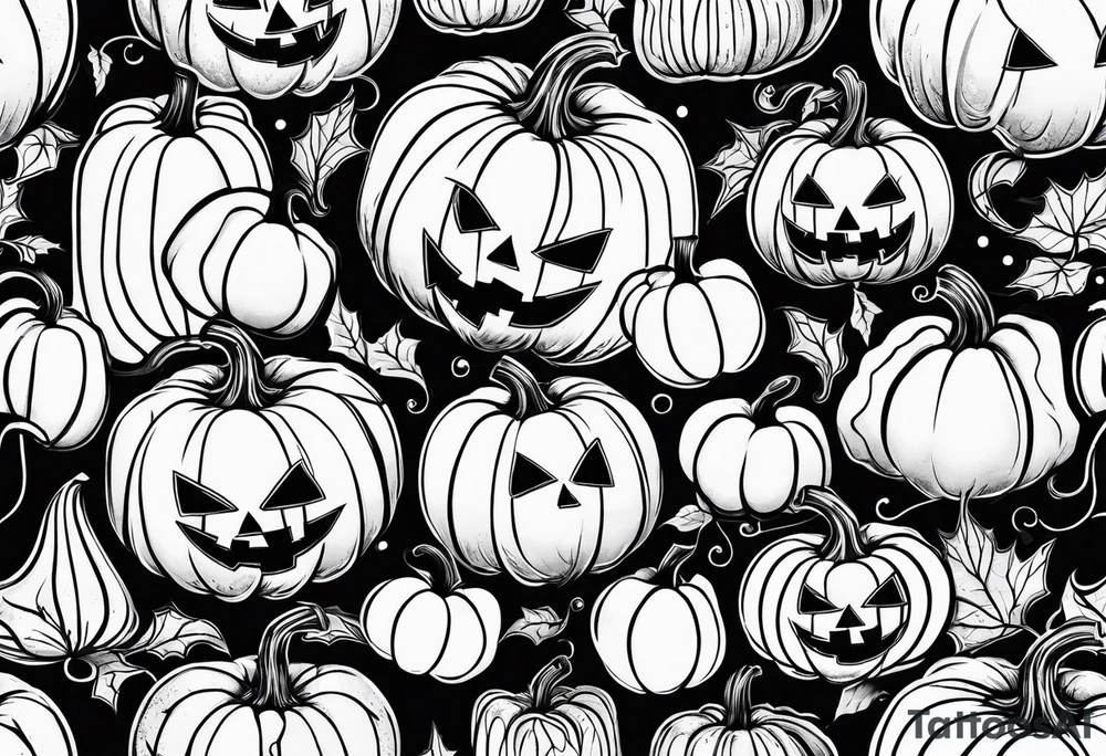 scary pumpkins modern tattoo idea