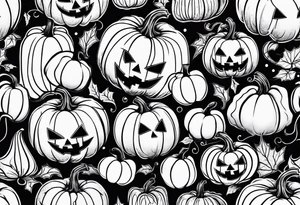 scary pumpkins modern tattoo idea
