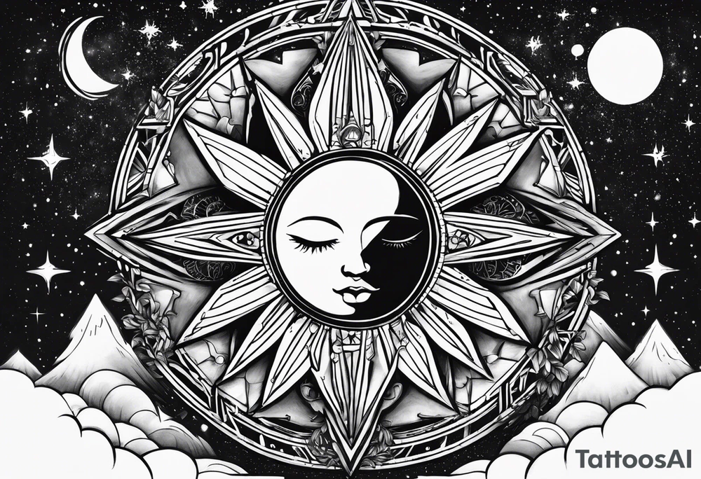 With all my heart and all my soul to the end of the universe To infinity and beyond. sun and moon tattoo idea