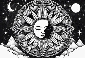 With all my heart and all my soul to the end of the universe To infinity and beyond.  sun and moon tattoo idea