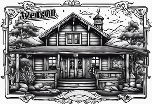 Country western cowboy saloon tattoo idea