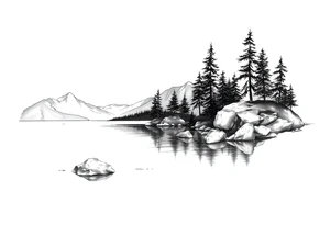 Lake scene tattoo idea