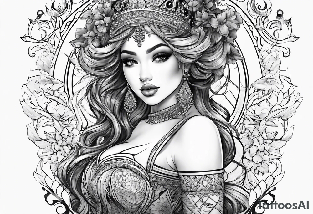 Girl twirling tattoo idea