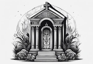 Tomb with cross tattoo idea