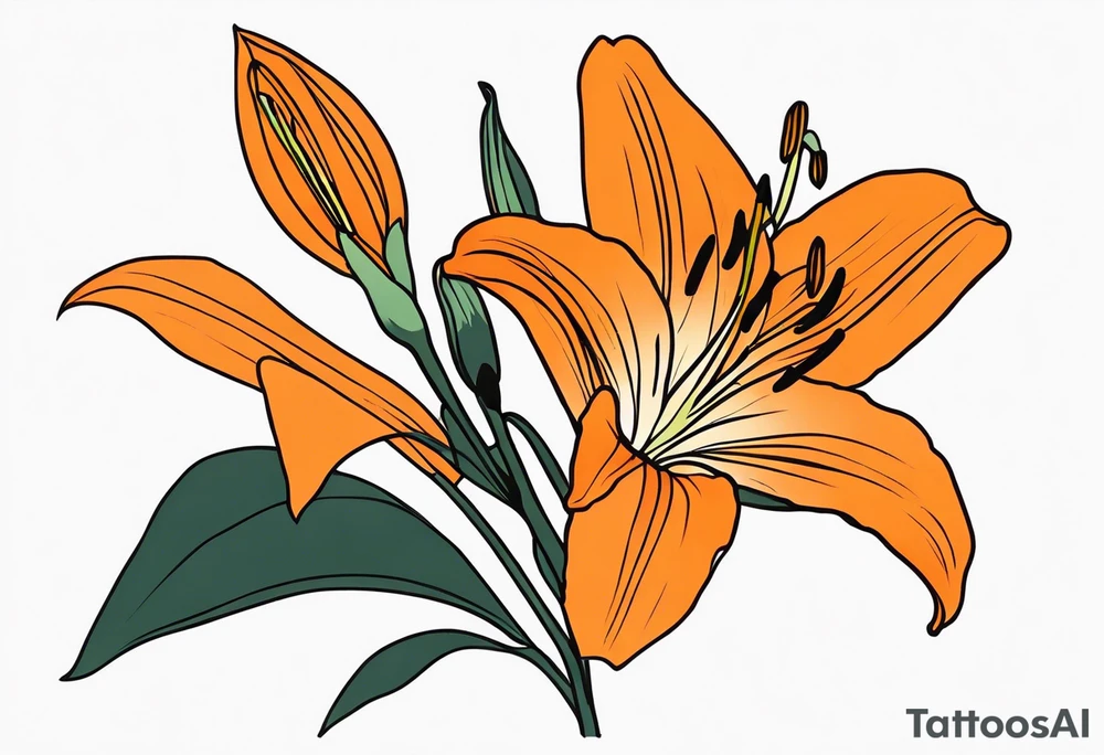 orange lily tattoo idea