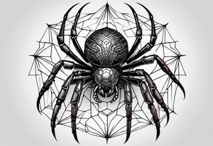 cyberpunk black widow spider tattoo idea