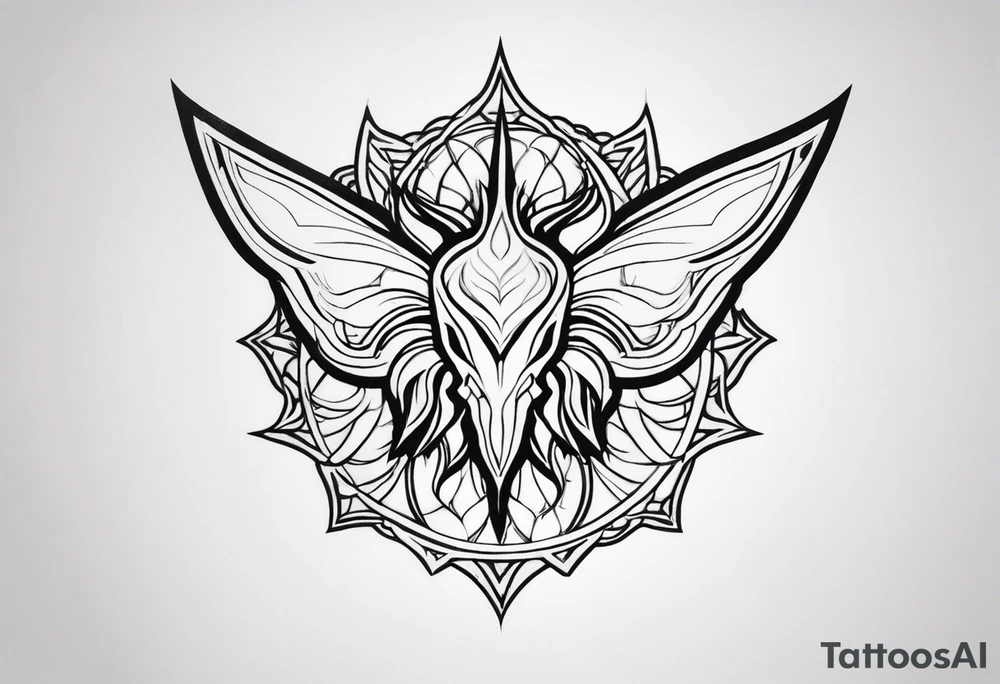 a incubus insignia tattoo. the tattoo needs to have a heart in the center. i want the whole tattoo to be liney and sharp. tattoo idea
