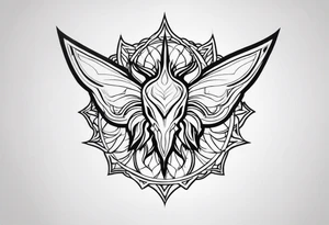 a incubus insignia tattoo. the tattoo needs to have a heart in the center. i want the whole tattoo to be liney and sharp. tattoo idea
