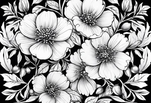 Hawthorn flowers tattoo idea