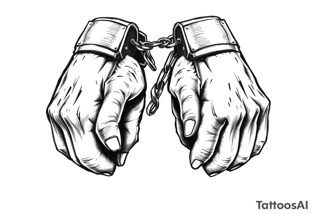 broken handcuffs corrupt system tattoo idea