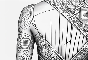 simple lines armband and back tattoo idea