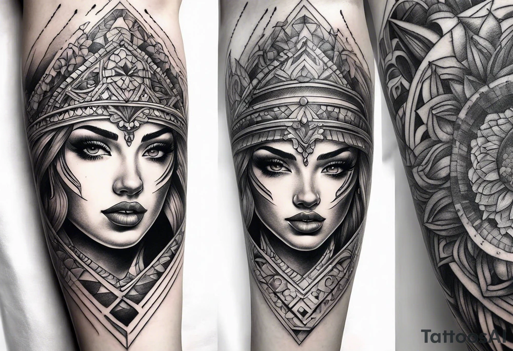Upper arm half sleeve tattoo idea