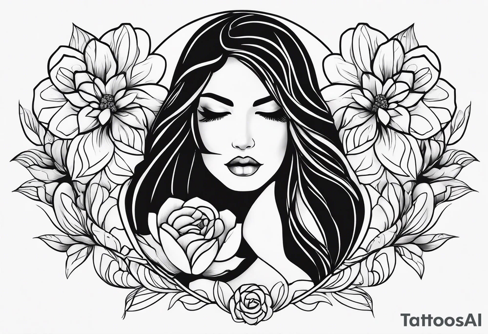 Mother and three daughters design no hearts or flowers simple and elegant tattoo idea