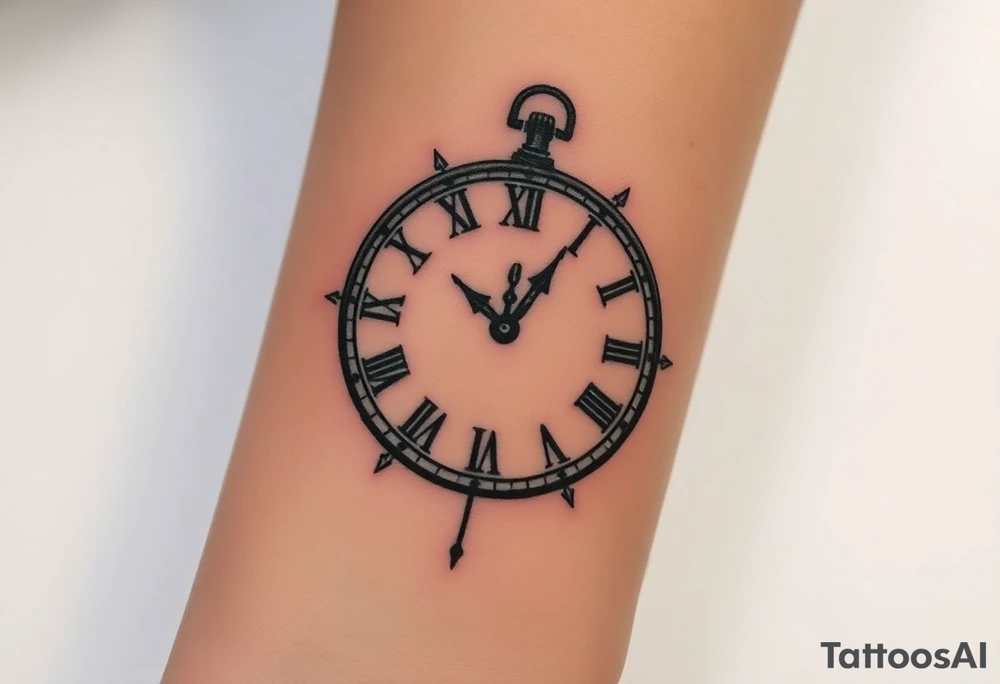A clock with Roman numerals frozen at a significant book moment, such as Tris’s initiation or sacrifice tattoo idea