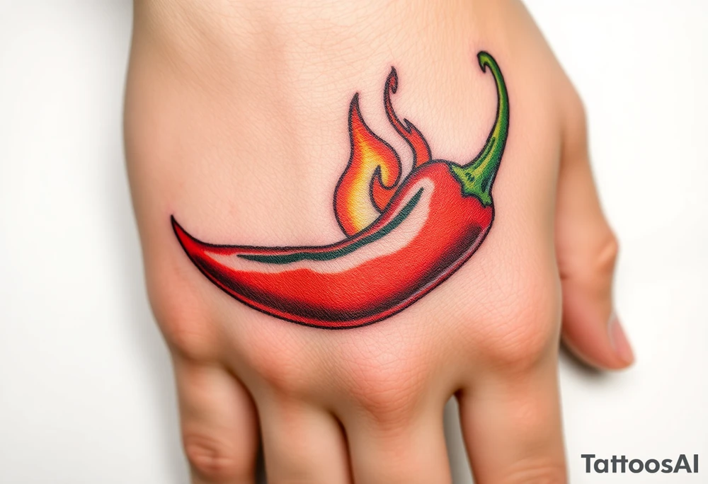 Chili pepper and fire tattoo idea