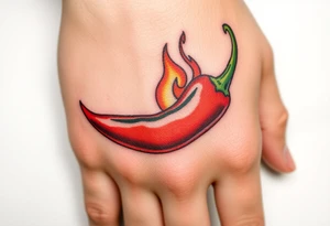 Chili pepper and fire tattoo idea