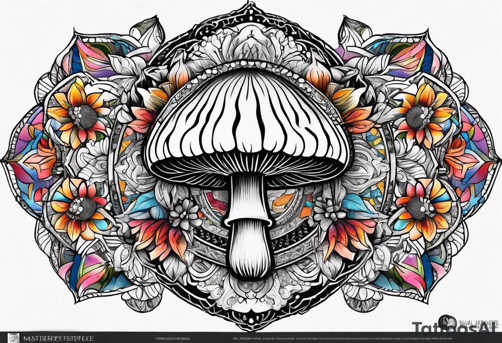 Mandala mushroom tattoo idea