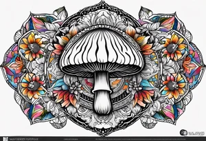 Mandala mushroom tattoo idea