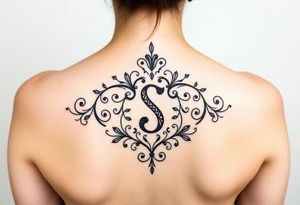 Lorbeerkranz mit Buchstabe S tattoo idea